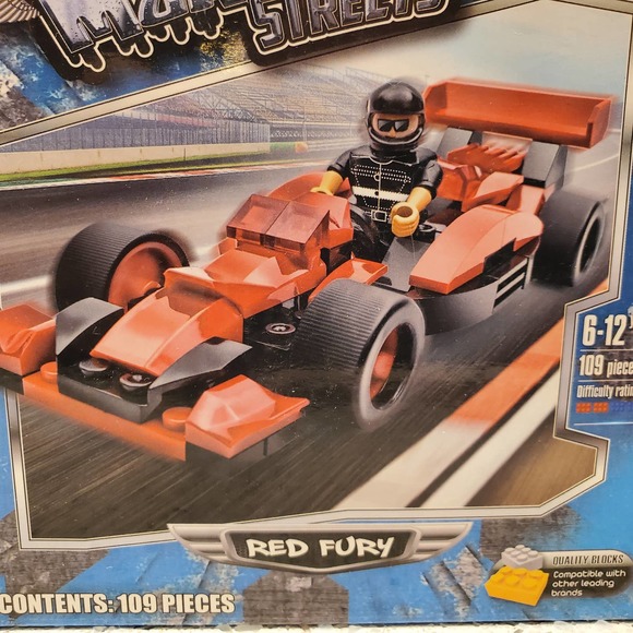Block Tech Mean Streets Red Fury Racecar in Red Block Toys STEM Toys - Picture 4 of 10